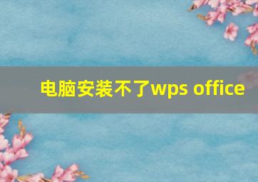 电脑安装不了wps office